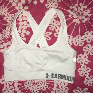 White under armor sports bra
